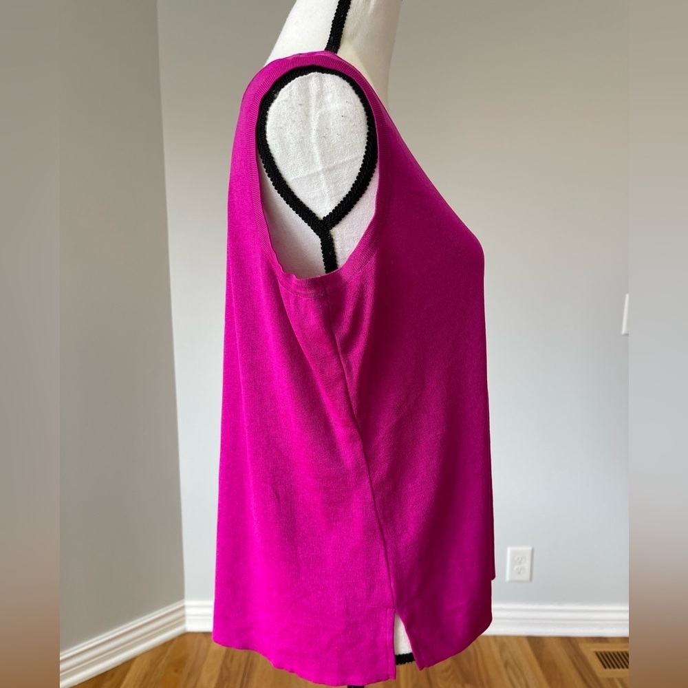 Ming Wang sized 0X fuchsia pink tank mature career work modest layer office - Picture 3 of 11